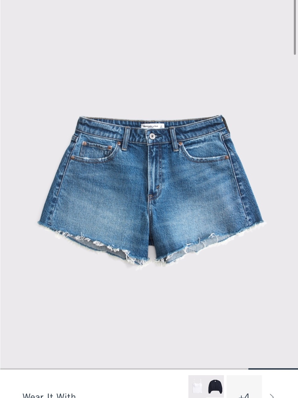 Abercrombie Curve Love Midrise A Line Shorts in Medium Wash